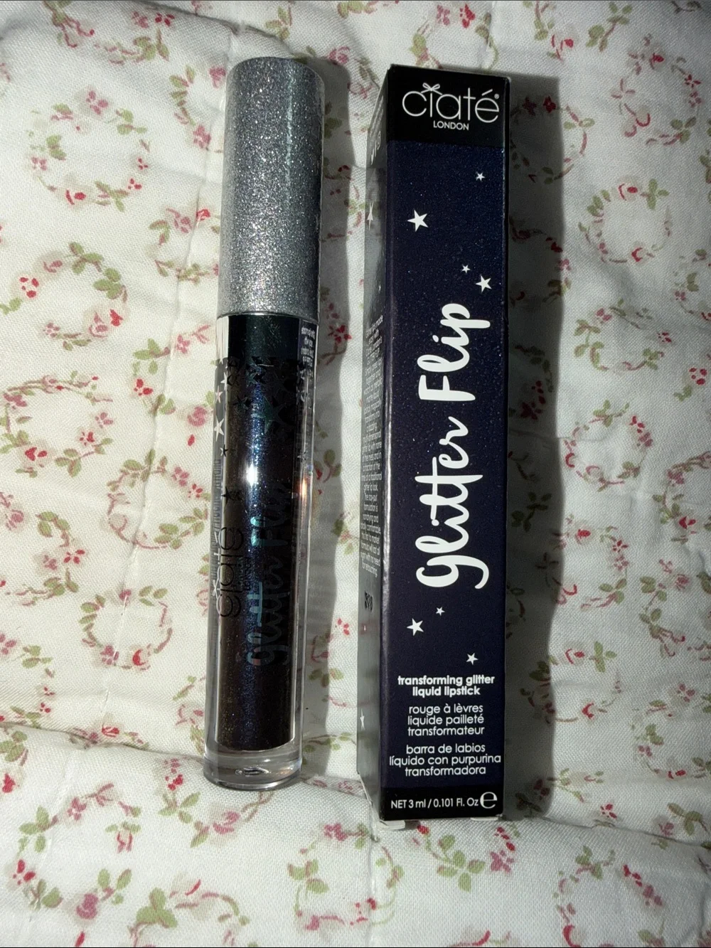 Glitter Flip Transforming Glitter Liquid Lipstick - Silver/Black